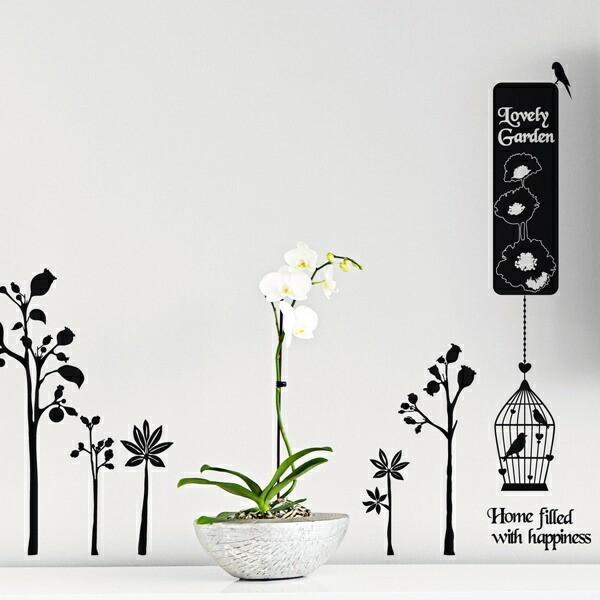 ウォールステッカー 花 おしゃれ 植物 カフェ モダン 北欧 転写 モノトーン 英字 文字 フラワー 木 アルファベット 英文 黒い花 インテリア 高級感 英語 Vr0613 Vr0613 Value Deco Park 通販 Yahoo ショッピング