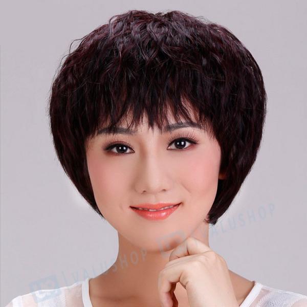 プレゼント 人毛ウィッグ 100 人毛 女性 かつら ママ 軽い 通気性いい 若く