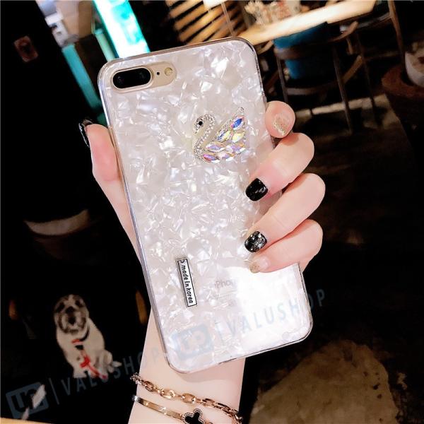 可愛い白鳥 クマデザインiphone 背面ケースカバー 日本 保護カバー シェル 大理石 ケース おしゃれ人気可愛いスマホケース