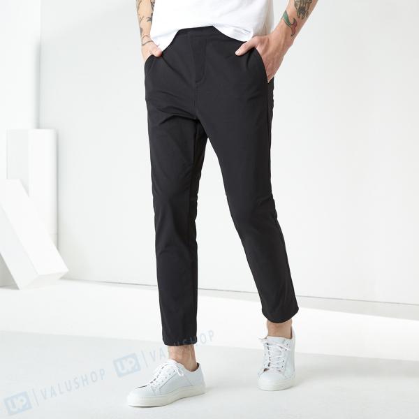 ブラック メンズ カジュアル 9分ズボン 定番 無地 シンプル おしゃれ 代30代 かっこいい Campusturkey