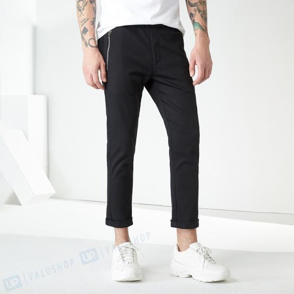 快適 格安saleスタート カジュアル パンツ メンズ 定番 ブラック 高級 純色 上品 代30代 9分ズボン かっこいい スリムパンツ 通気性