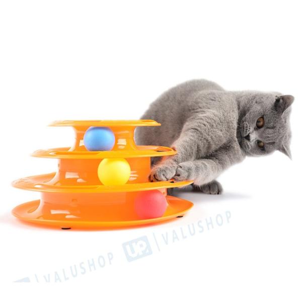 ペットグッズ 猫 おもちゃ 3層 ターンテーブル 猫のおもちゃ 面白い スクラッチディスク Noeudderaphia Fr