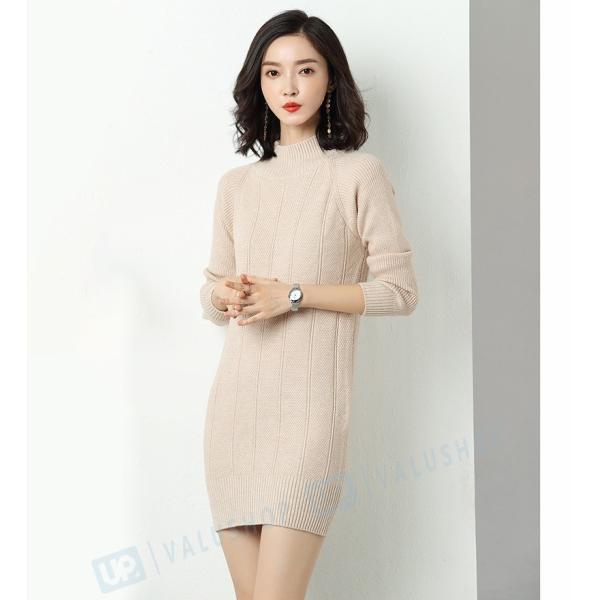 ニットセーター レディース ワンピース 膝丈 セーター ロング丈 裏ボア 30代 暖かい 代 秋冬 セール特価品 トップス