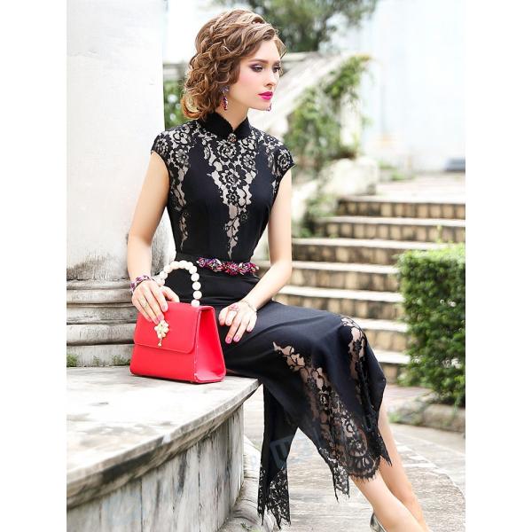 贈物 秋 ワンピース レディース 中国風 着痩せ 結婚式 30代40代50代 気質 チャイナドレス風 宴会