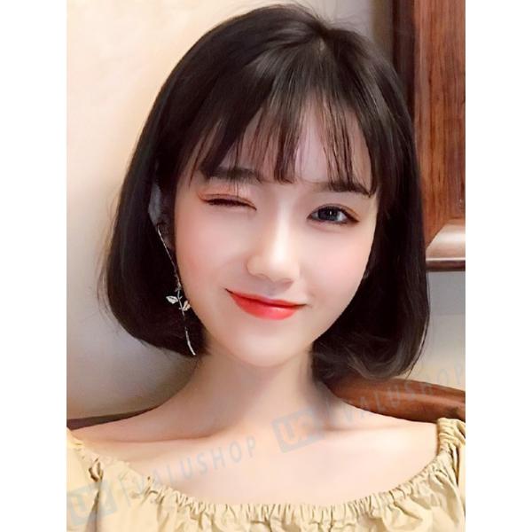 韓国風 Bobo レディース オシャレ 通気性 軽い 隠す 自然 かつら ショートカット Maxim Tours Com