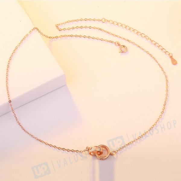 新色追加して再販 シンプル 韓国風 ネックレス 2色 純銀 可愛い アクセサリー メンズ おしゃれ ダブルリング レディース