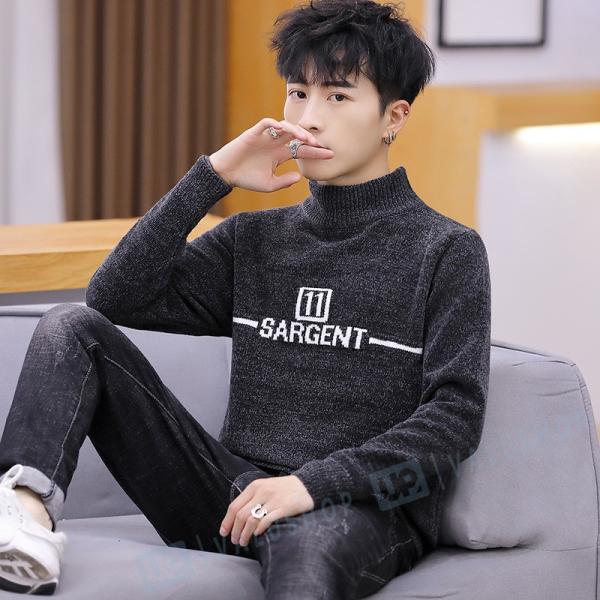 長袖 トップス ニットセーター メンズ セーター シンプル カジュアル キレイめ 無地 秋 春 メンズ ニット 新作