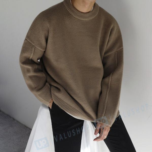 セーター 秋冬 ゆったり 韓国風 ニット メンズ シンプル 4色 カジュアル 丸首 お得クーポン発行中 日系
