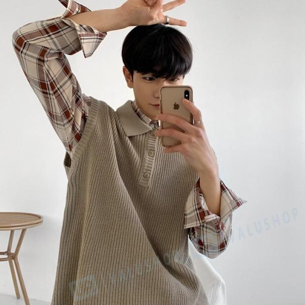 メンズ ベスト 秋冬 カッコイイ 個性的 ニット カジュアル 紳士服 韓国風 10代代30代 オシャレ 登場大人気アイテム
