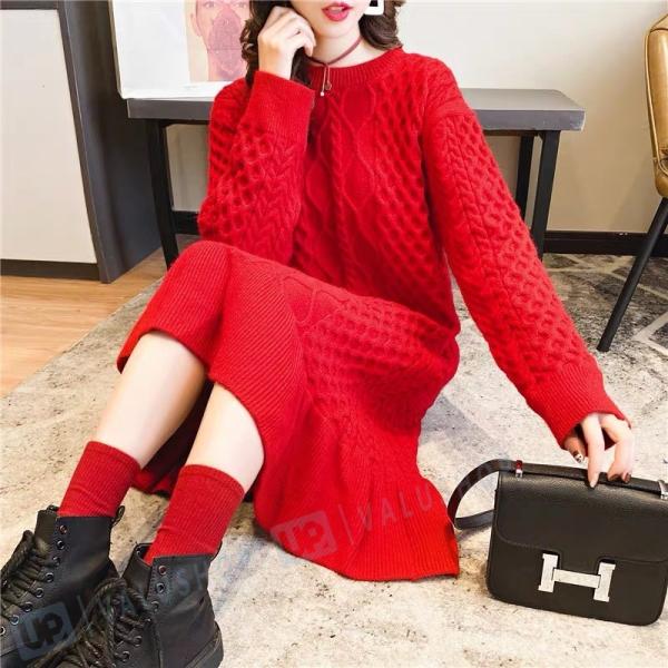 ワンピース 長袖 ミディアム 春 夏 ウエストリボン レディース ひざ下 大人 丸首 きれいめ オフィス ワンピ ロング おしゃれ ファクトリーアウトレット フォーマル フレンチスリーブ