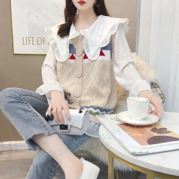 ニットアップ ブラウス ニット セットアップ レディース シンプル トップス セーター 着痩せ 春秋冬 きれいめ 体型カバー 通勤 おしゃれ 可愛い 激安卸販売新品