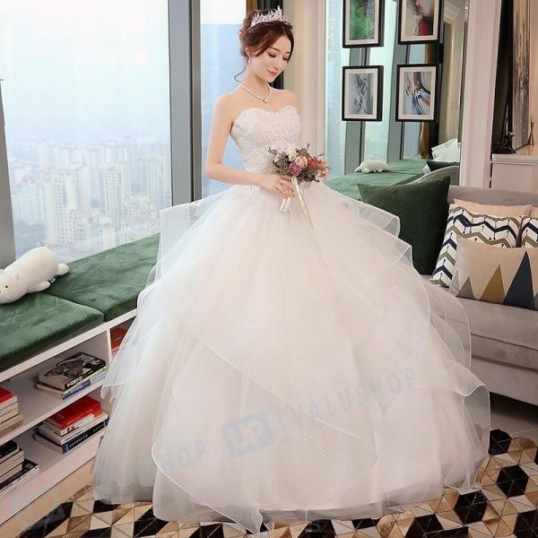 ホワイトドレス ウェディングドレス ワンピース 花嫁ドレス 大きいサイズ 体型カバー 大人 花嫁 結婚式 披露宴