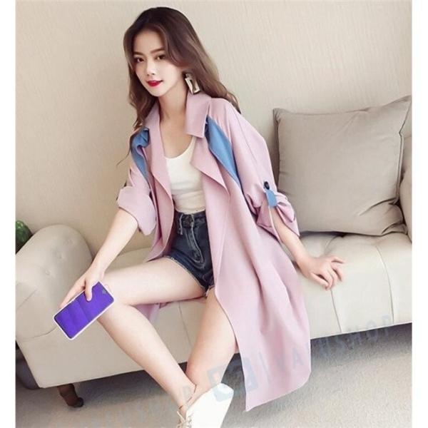 トレンチコート レディース ゆったり スプリングコート 秋 ロング丈 アウター コート オーバーサイズ チェスタ Automobilismoemfoco Com