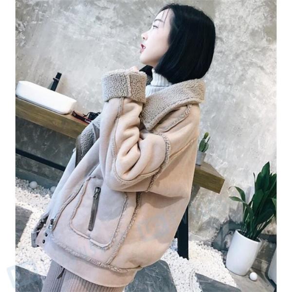 セーム革ジャケット 裏ボア ジャケット ジャンパー レディース ゆったり アウター コート 冬 カジュアル 秋服 I2n