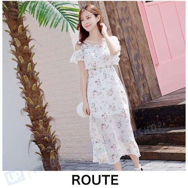 マキシワンピース 夏 レディース シフォンワンピース 新作送料無料 チュニック 花柄 ビーチワンピース 18夏新作 半袖