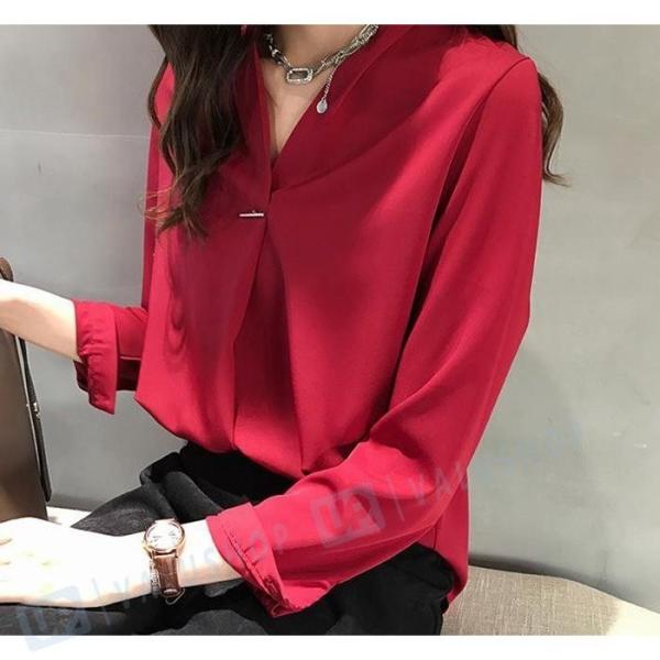 シャツ レディース 長袖 シフォンブラウス フォーマル トップス 大きいサイズ 無地 白 黒 ブラウス 通勤 オフィス