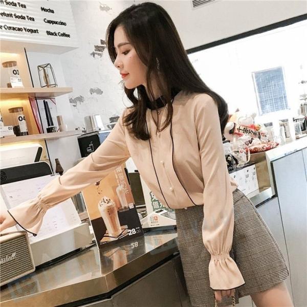 シャツ レディース 長袖 シフォンブラウス フォーマル 超人気 トップス 大きいサイズ 通勤 ブラウス 黒 白 無地 オフィス