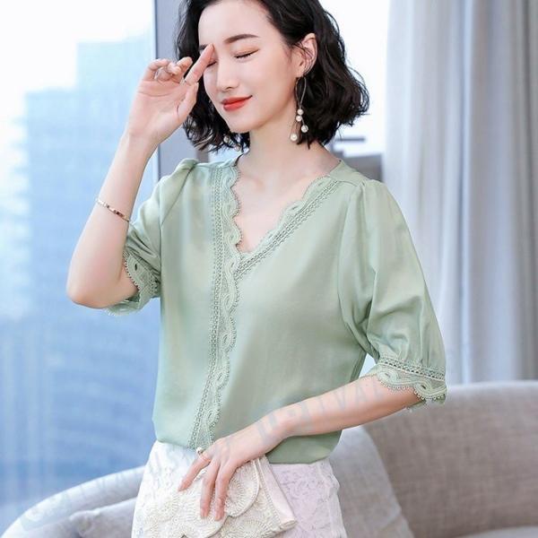 ブラウス レディース 半袖 トップス 高品質 大きいサイズ 春夏新作 ゆったり ｔシャツ