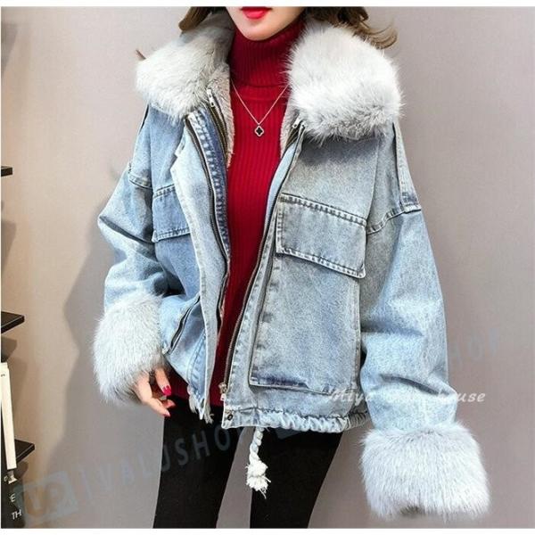 モッズコート レディース デニム ボア 当店は最高な サービスを提供します 厚手 ミリタリー ファー ふわふわ ブルゾン 冬 30代 アウター 19 40代 50代 代 ジャンバー カジュアル もこもこ