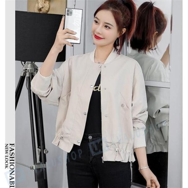 ジャケット レディース コーデ 春 ブルゾン ノーカラージャケット コート ボンバージャケット 評価 代 30代 アウター カジュアル フリル 40代