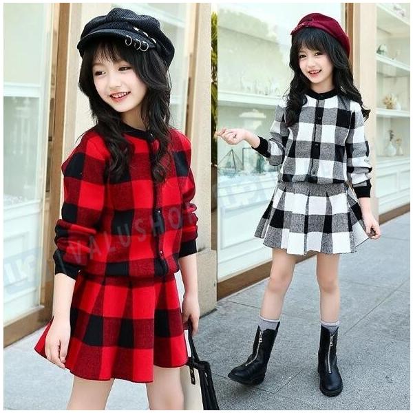 子供服ニットセット女の子カーディガン スカートの2点セットスーツセットおしゃれ卒園式卒業式入学式可愛い韓国子供服 人気急上昇