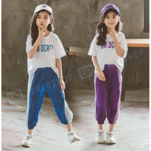 子供女の子ジャージ上下セットおしゃれセットアップキッズスウェット半袖tシャツパンツ無地春夏トレーニングウェアルームウェア 無料