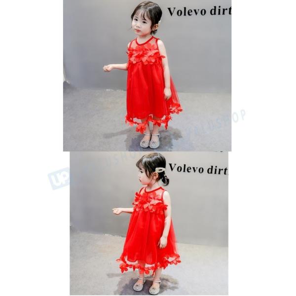 子供服 ワンピース キッズ 女の子 ドレス 返品不可 レース フリル 夏 可愛い かわいい ホワイト ピンク ガーリー 1 100 おしゃれ 90 130cm 110 レッド