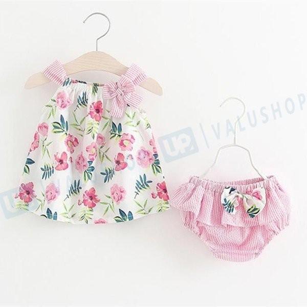 女の子 韓国子供服 ベビー セットアップ ワンピース パンツ 綿100 2点セット子供服