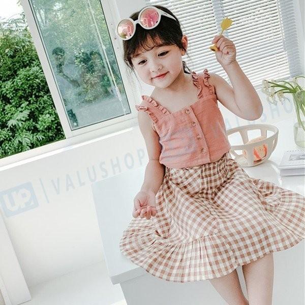 夏服 セットアップ キッズ 女の子 期間限定の激安セール 韓国 上下セット ベビー 2点セット 可愛い スカートセット 110 子供服 散歩 お出かけ 90 綿 130cm 100 1