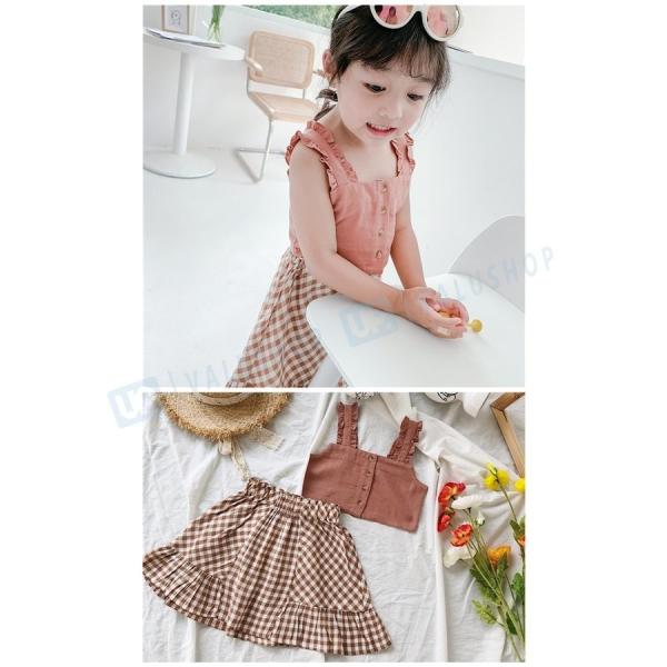 夏服 セットアップ キッズ 女の子 韓国 上下セット ベビー 2点セット 可愛い スカートセット 子供服 お出かけ 130cm 営業 1 100 90 散歩 110 綿