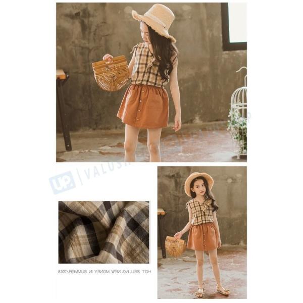 贈与 夏服 セットアップ キッズ 女の子 赤ちゃん 韓国 上下セット ベビー 2点セット 可愛い 子供服 110 130cm 散歩 お出かけ 100 スカートセット 綿 1