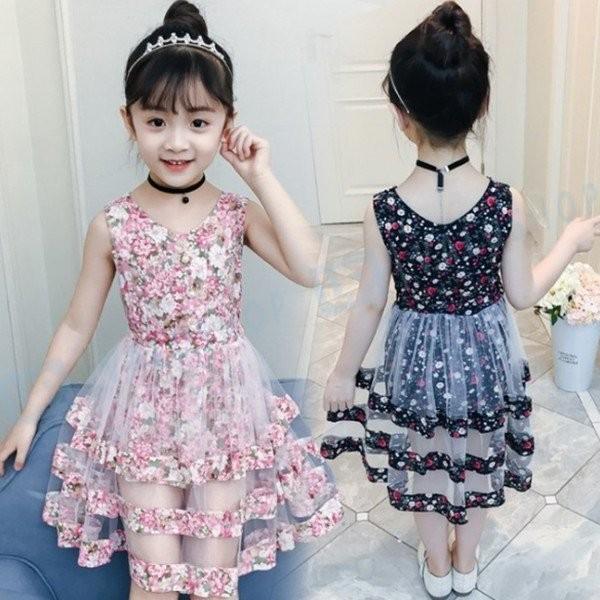 ワンピース ドレス フォーマル 結婚式 発表会 七五三 子供服 パーティー キッズ 花柄 ふんわり 夏