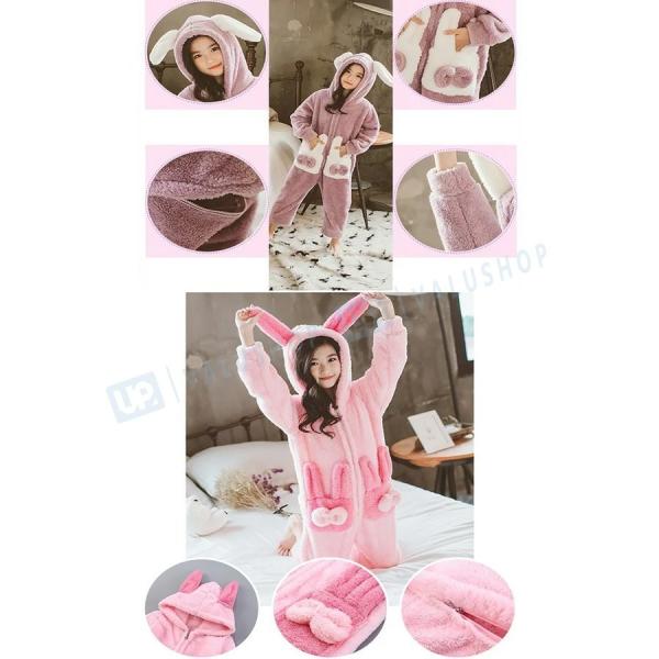 韓国子供服 パジャマ キッズ ロンパース オンライン限定商品 オールインワン ベビー服 着ぐるみ 赤ちゃん 着る毛布 うさみみ モコモコ 長袖 ふわふわ
