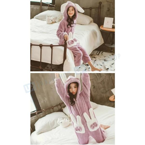 韓国子供服 パジャマ キッズ ロンパース オンライン限定商品 オールインワン ベビー服 着ぐるみ 赤ちゃん 着る毛布 うさみみ モコモコ 長袖 ふわふわ