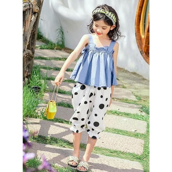 韓国子供服 スリングシャツ ハーフパンツ 2点セット 女の子 服 子供用 韓国風 ファッション 140 ブルー 人気ショップが最安値挑戦 1 150 110 160cm 130 バラ色