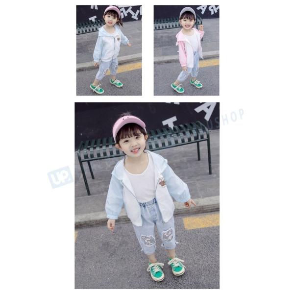 韓国子供服 ウィンドブレーカー ユニセックス 女の子 男の子 アウター 日焼け防止 ラッシュガード 夏服 可愛い お買い得 ピンク 100 110 ブルー 90 80 フード付き 1cm