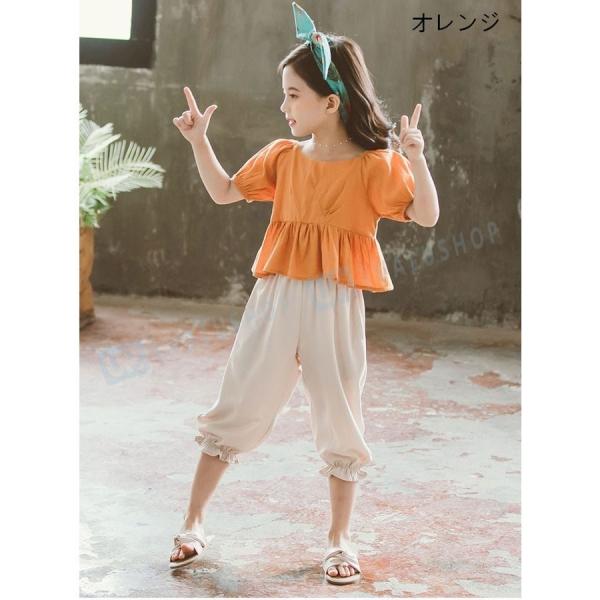 シャツセット シャツ カジュアルパンツ 上下セット 女の子 韓国子供服 半袖 夏服 7分丈 子供用 160cm 150 1 可愛い 140 韓国風 110 着心地良い 130 お出かけ 完全送料無料