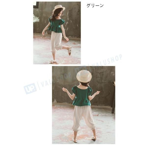 シャツセット シャツ カジュアルパンツ 上下セット 女の子 韓国子供服 半袖 夏服 7分丈 子供用 160cm 150 1 可愛い 140 韓国風 110 着心地良い 130 お出かけ 完全送料無料
