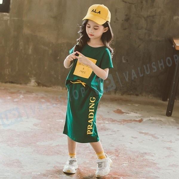 上下セット Tシャツ タイトスカート 2点セット 韓国子供服 女の子 子供服 女の子