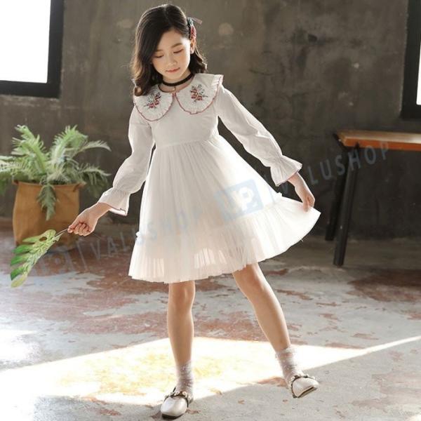 韓国子供服 フォーマル ワンピース ワンピースドレス 子どもドレス キッズ 女の子 春 110 ホワイト 160cm 冬 パープル ピンク 迅速な対応で商品をお届け致します 秋 衣装