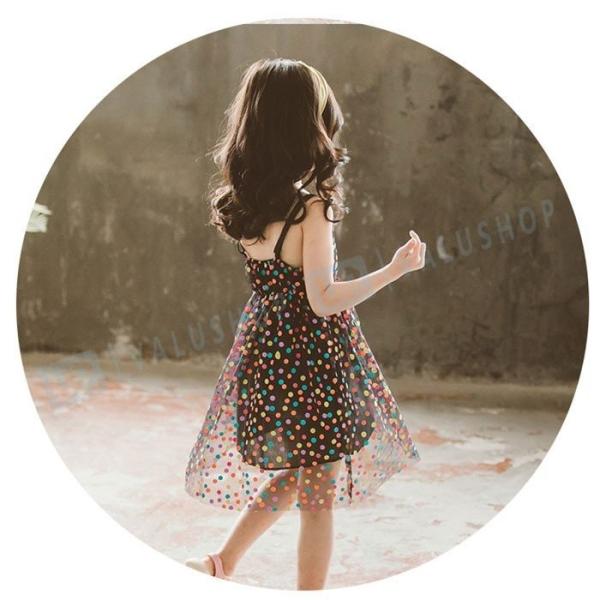 韓国子供服 夏服 ワンピース スリングワンピース 女の子 夏着 虹色ドット柄 可愛い オシャ 150 New Arrival キッズ 140 ホワイト ブラック 110 1 130 160cm