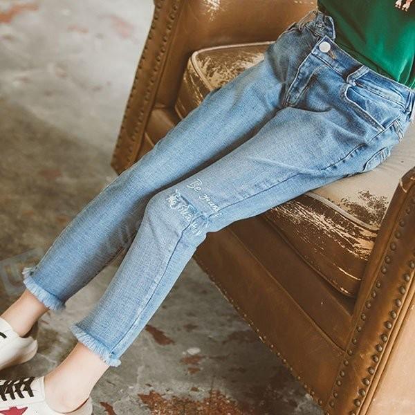 ズボン 女の子 スキニー ジーンズ デニム キッズ 子ども 春 夏 秋 ジャージ お洒落 お出かけ 学生 通園 通学