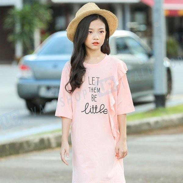 女の子 ワンピース 夏服 キッズ 女児 プリンセス 綿 Tシャツワンピース 丸首 通園 お出かけ 通学 現品 ピンク 110 150cm オシャレ 普段着 子供ワンピース ガールズ