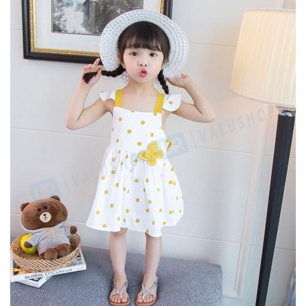 ワンピース 女の子 ベビー 夏 夏服 ドット柄 袖なしワンピース 結婚式 パーティー 100 海外旅行 90 80 お出かけ 1cm スウィート 110 超美品再入荷品質至上