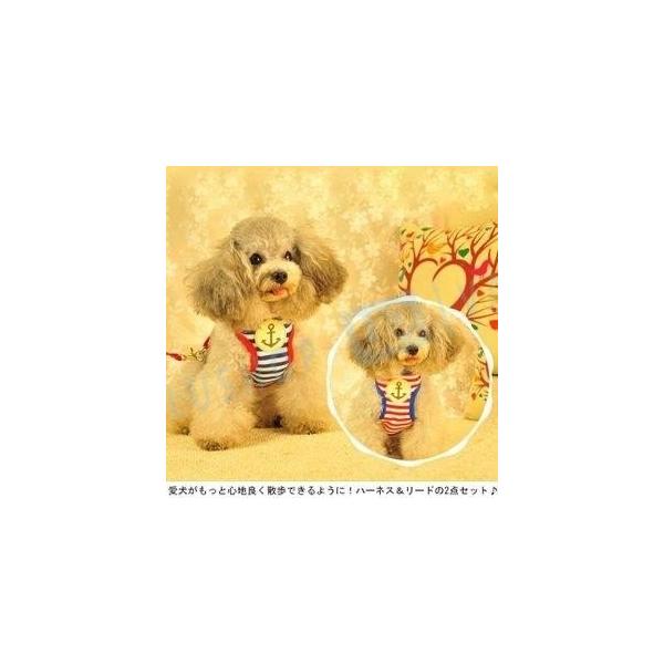 ハーネス リード セット 犬用品 マリンボーダー柄 メッシュ ペット ドッグ ワンちゃん 愛犬グッズ マジック