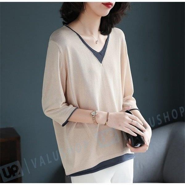 ブラウス レディース おしゃれ オフィス 夏 白 七分袖 トップス シャツ 無地 薄手 カジュアル ゆったり 着痩せ 30代 40代 Ol きれいめ Vネック テレビで話題 上品 通勤