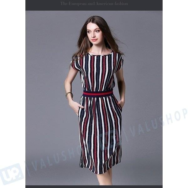 ワンピース ドレス 夏 パーティードレス ストライプワンピ 二次会 ウエディング 贈答品 結婚式 ボーダー お嬢様 ひざ丈 卒業式入学式 Onepiece 半袖 通勤 フォーマル