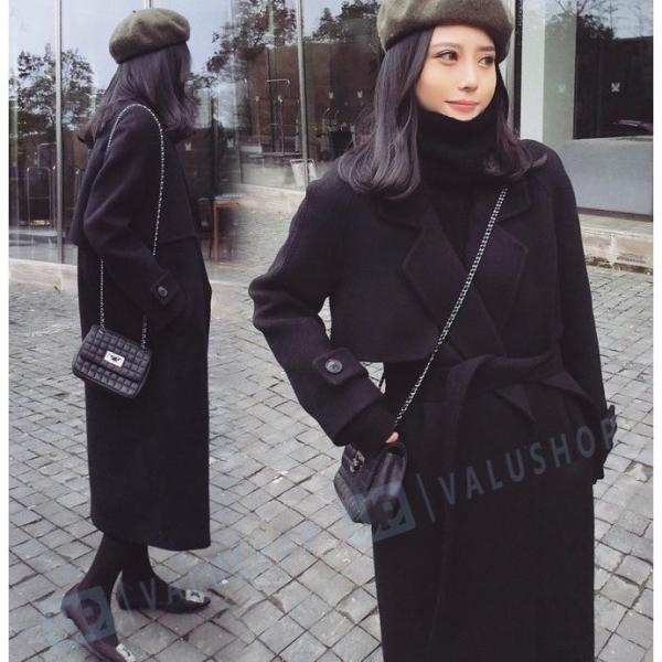 レディーストレンチコートラシャコート韓国風ロングコート冬テーラードジャケット秋ピーコート アウターウェア