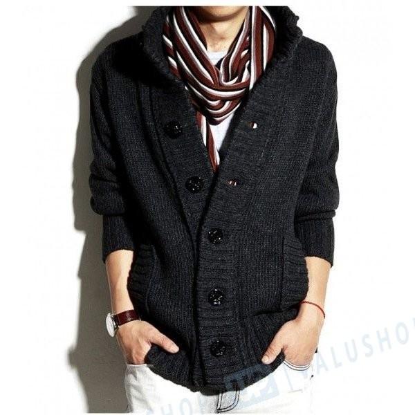 セーター メンズ ニット カーディガン ニットセーター 内祝い コート スタンドカラー ４色揃い