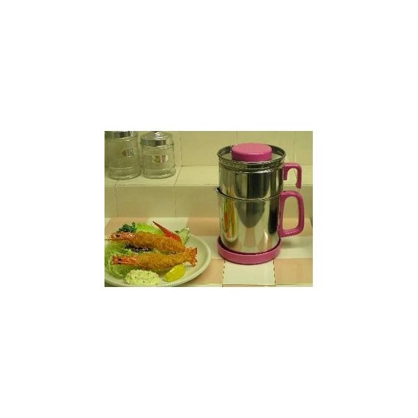 油こし器 レビューを書けば送料当店負担 オイルポット ピンク フィルター付き 調理グッズ キッチン用品 日本製 カラーコスロン
